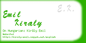 emil kiraly business card
