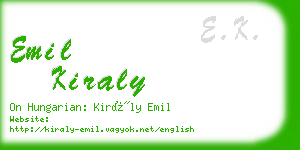 emil kiraly business card